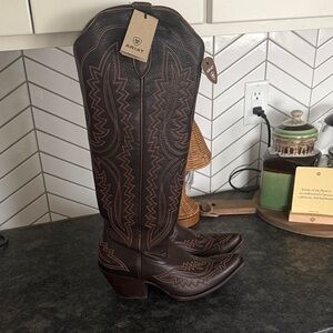 Ariat Casanova Rich Chocolate Dark Brown Embroidered Western Boots Sz 11